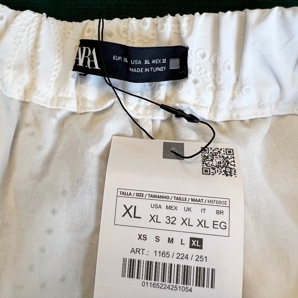 NWT - ZARA EYELET FLORAL MINI SKORT WITH ATTACHED TIE - Picture 10 of 11